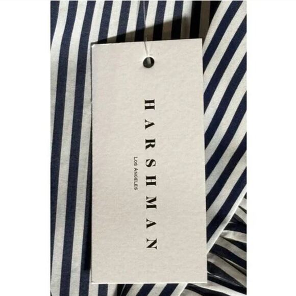 Harshman Women’s Size 3X Fuella Ruffled Button-Down  NavyStripes NWT - Picture 3 of 3